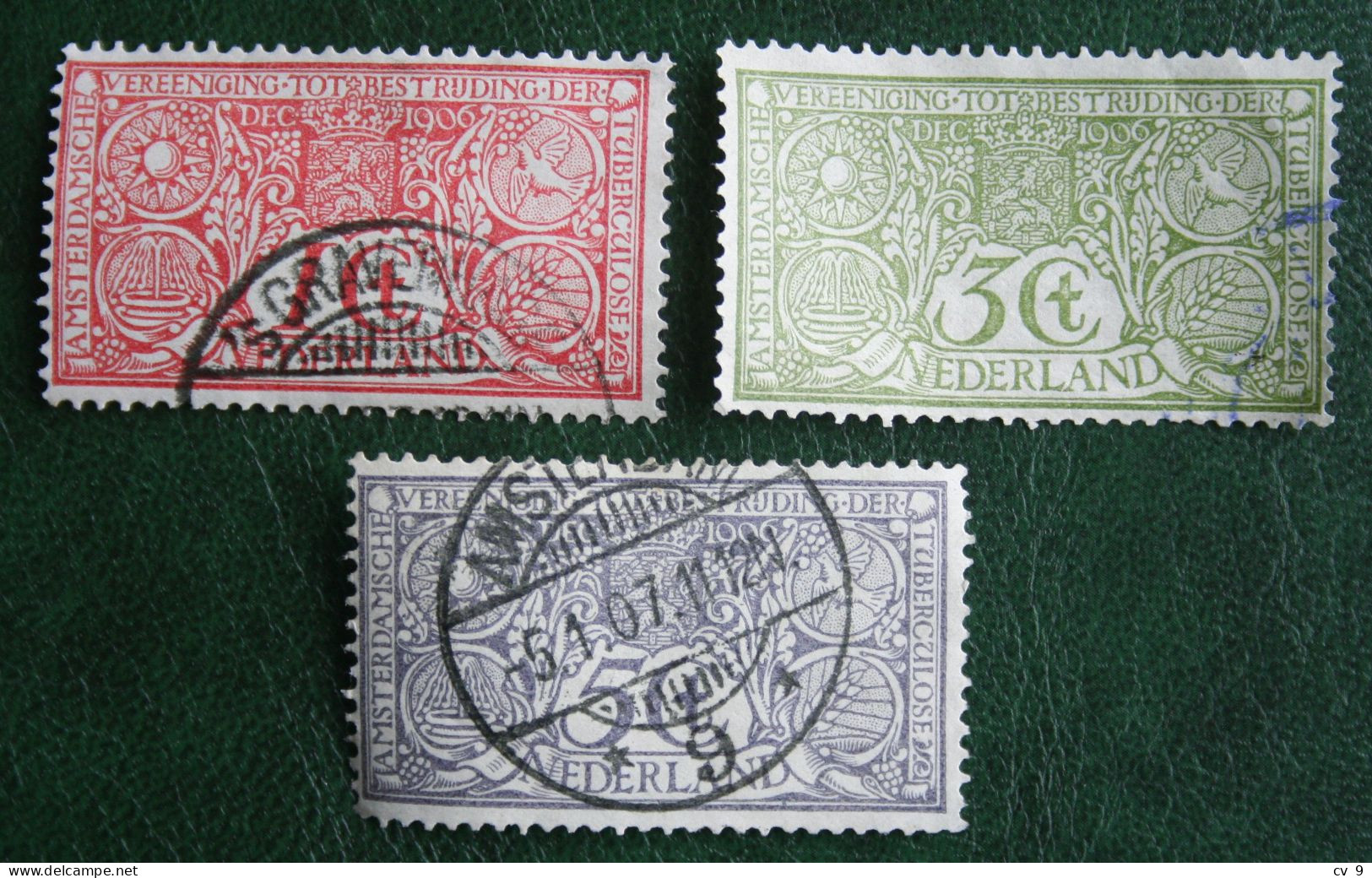 Tuberculose-zegels NVPH 84-86 (Mi 69-71) 1906 Gestempeld / USED NEDERLAND / NIEDERLANDE - Used Stamps