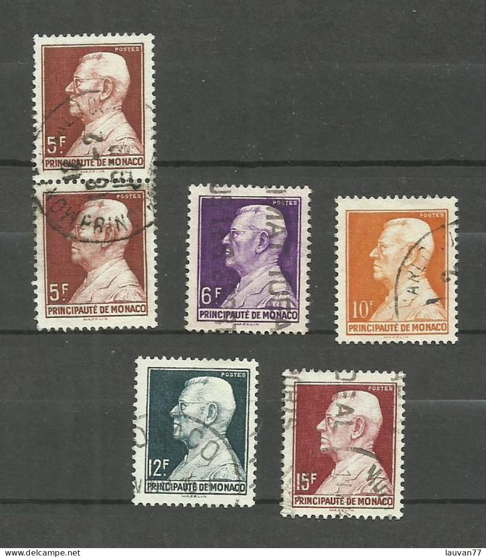 Monaco N°303, 304, 304A, 305A, 305B Cote 14.60€ - Used Stamps