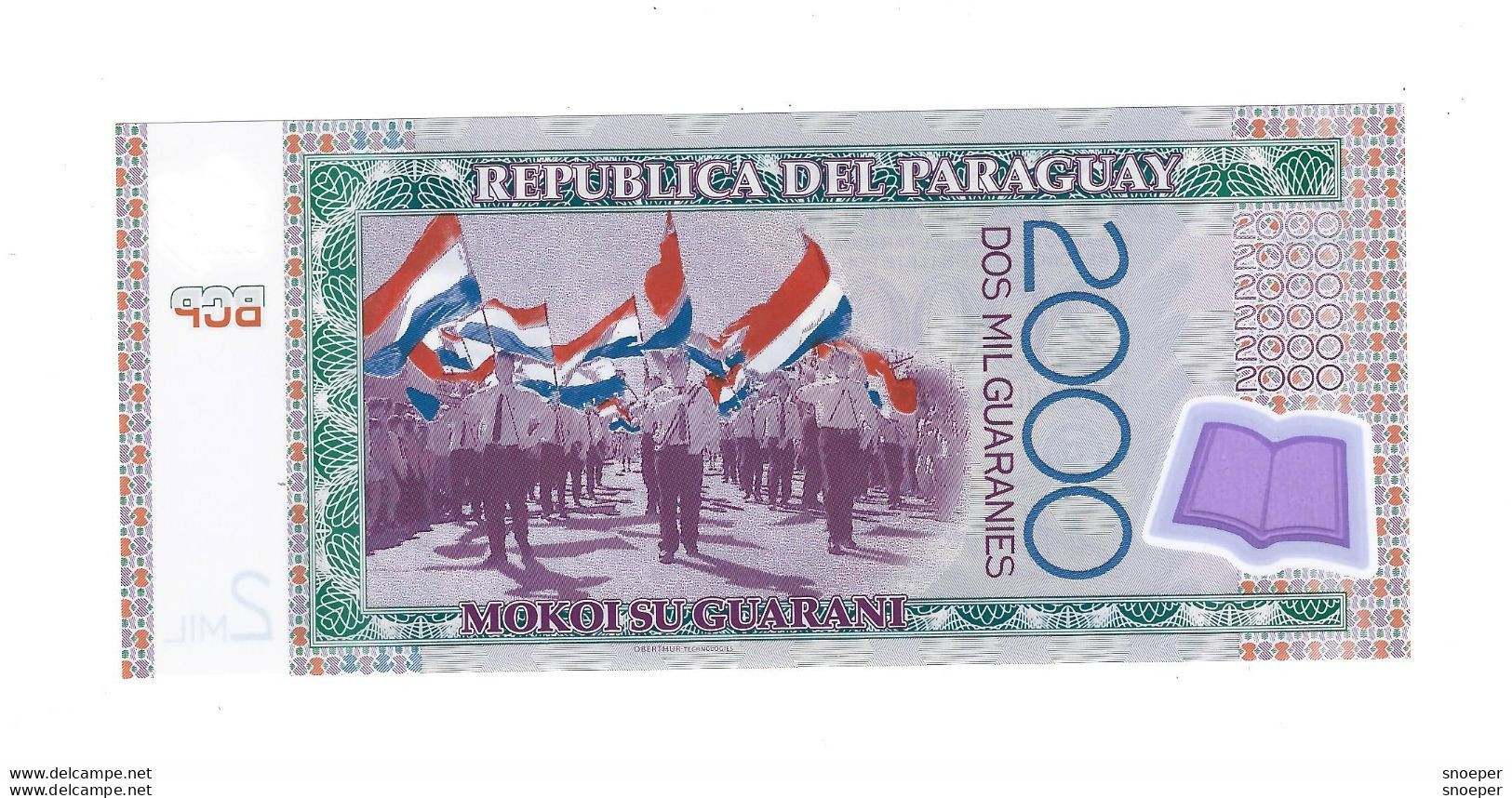 Paraguay 2000 Guaranies  2008   228a  Unc - Paraguay