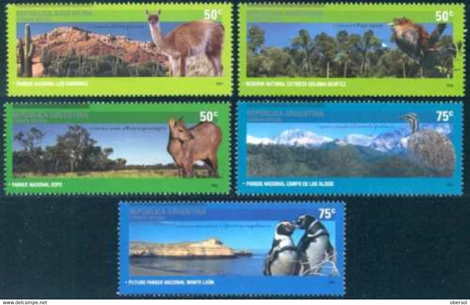 Argentina 2003 National Parks, Animals Complete Set Of 5 Values MNH - Ungebraucht