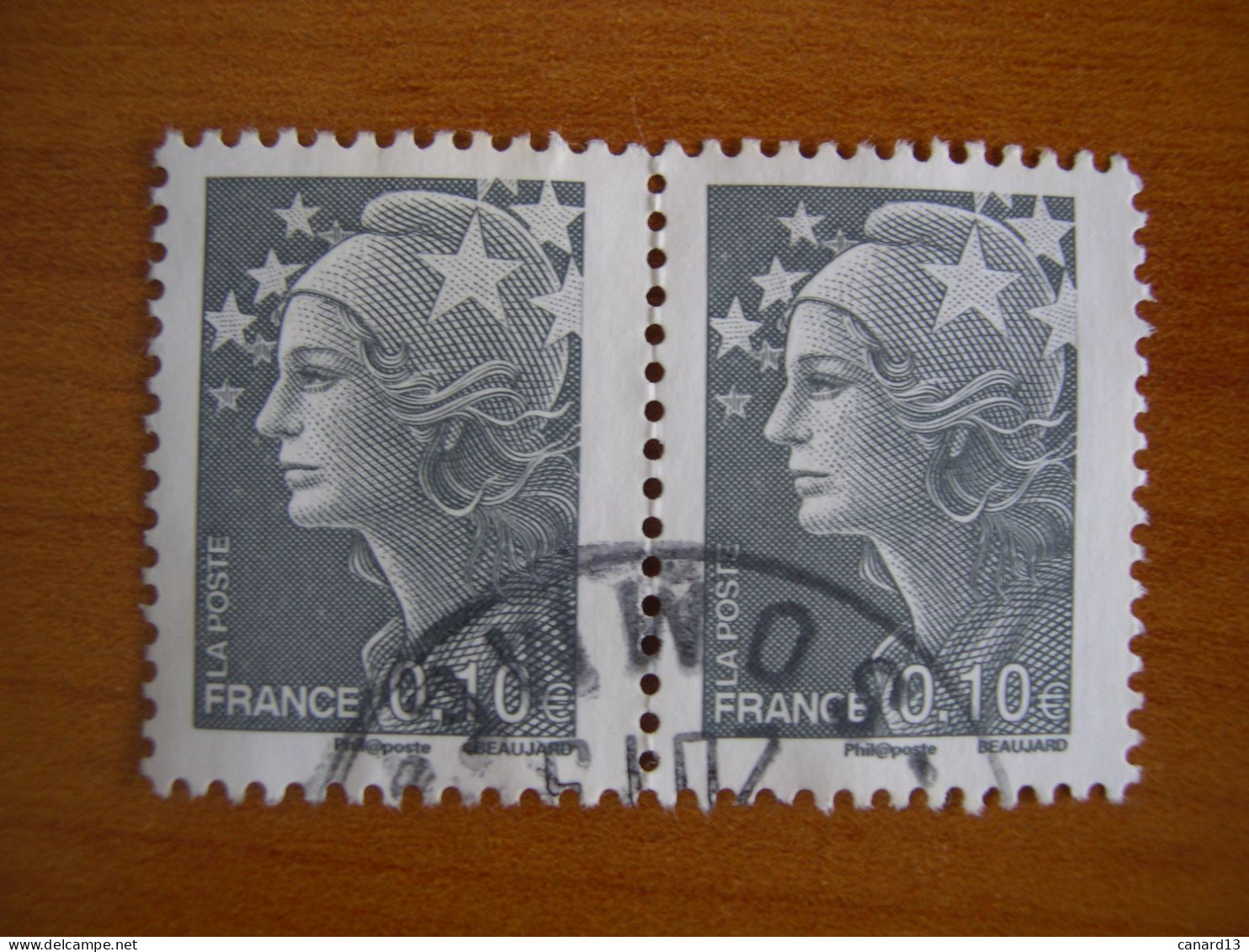 France Obl   Marianne N° 4228 Cachet Rond Noir Paire - 2008-2013 Marianna Di Beaujard