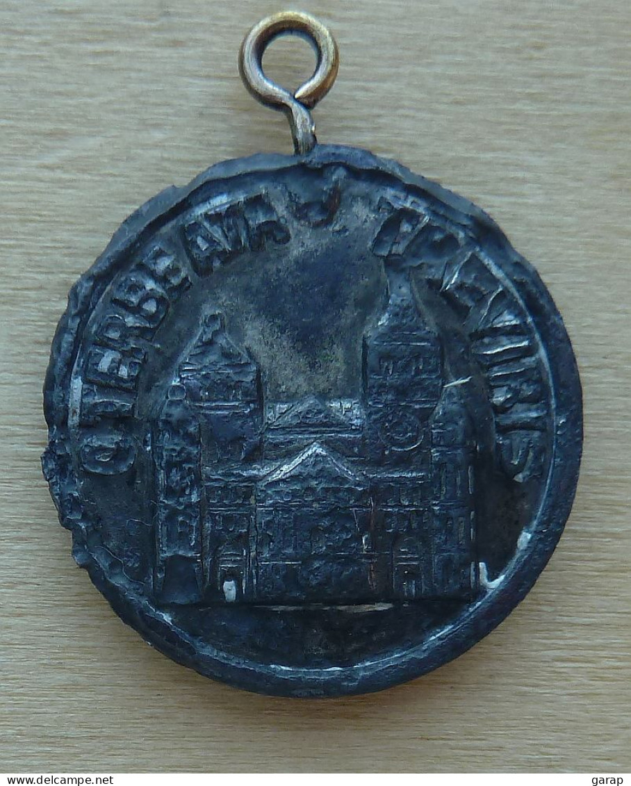 D3-121 Médaille Ancienne Peu Courante Métal Gris Ô Terre Ata Tréviris - Religieuze Kunst