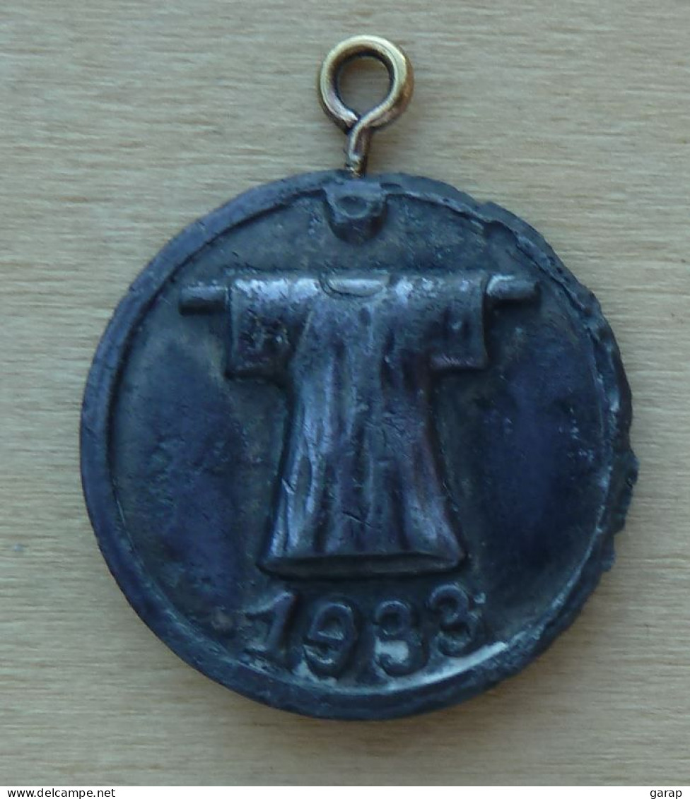 D3-121 Médaille Ancienne Peu Courante Métal Gris Ô Terre Ata Tréviris - Religieuze Kunst