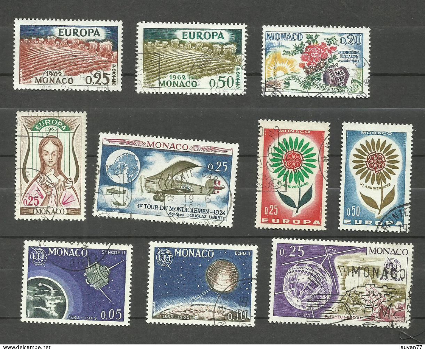 Monaco N°571, 572, 580, 618, 645, 652, 653, 664, 665, 668 Cote 4.75€ - Used Stamps