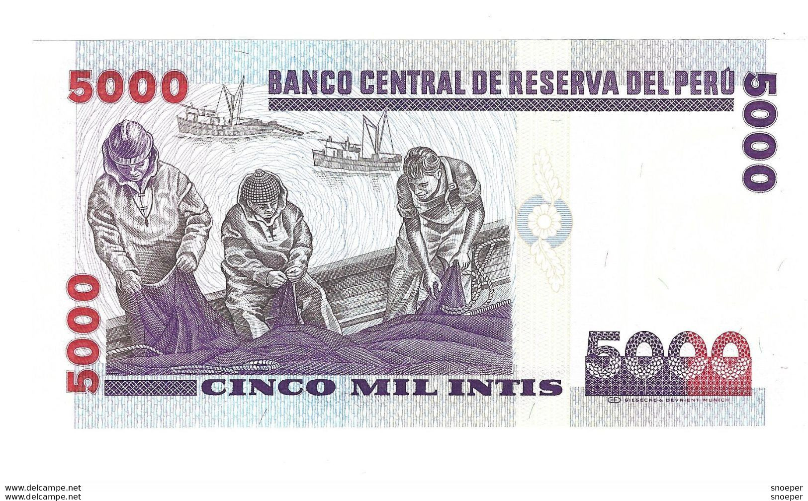 Peru 5000 Intis  1988  137   Unc - Peru