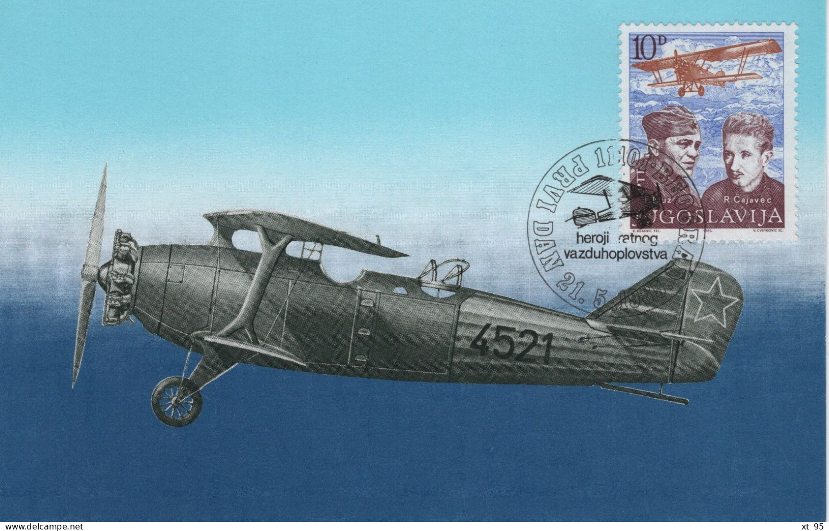 Yougoslavie - N°1988 - Heros Aviation - Carte Maximum - Tarjetas – Máxima