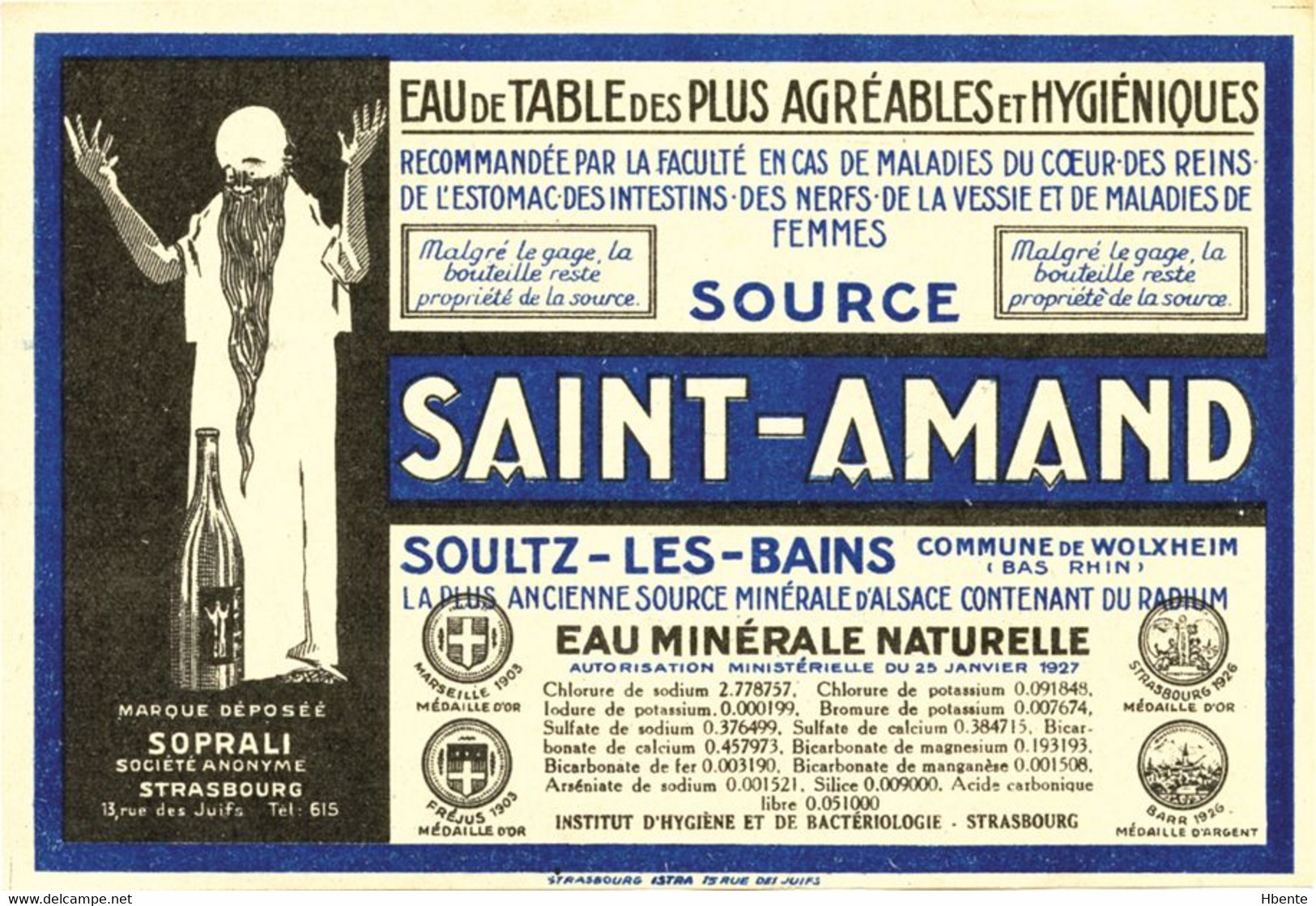 Eau Minérale Source Saint-Amand Soultz-Les-Bains Wolxheim Bas Rhin Radium (Photo) - Objets