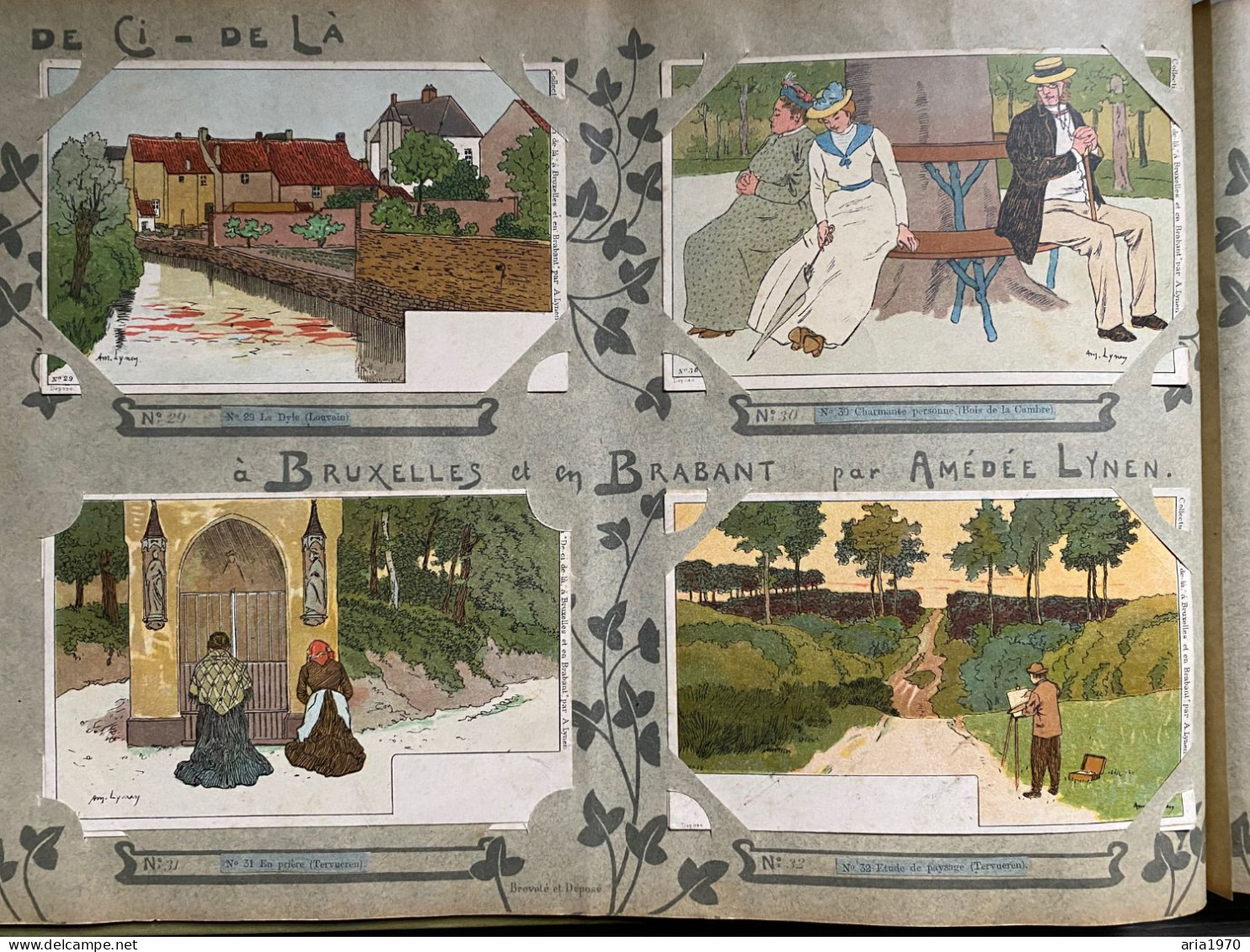 Illustrateur Amédée Lynen album complet 200 Cartes postales en Litho Bruxelles et Brabant   de çi - de là