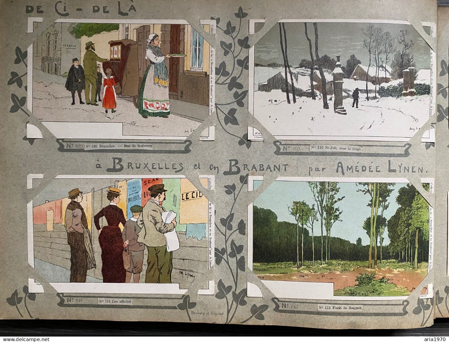 Illustrateur Amédée Lynen album complet 200 Cartes postales en Litho Bruxelles et Brabant   de çi - de là