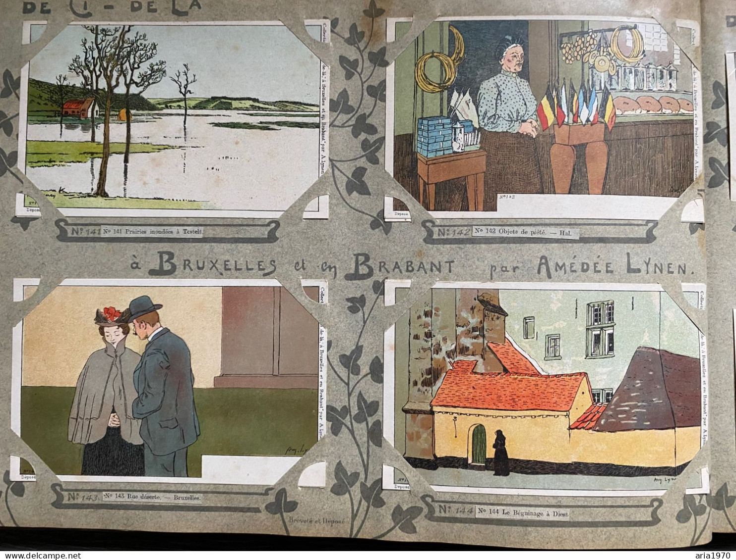 Illustrateur Amédée Lynen album complet 200 Cartes postales en Litho Bruxelles et Brabant   de çi - de là