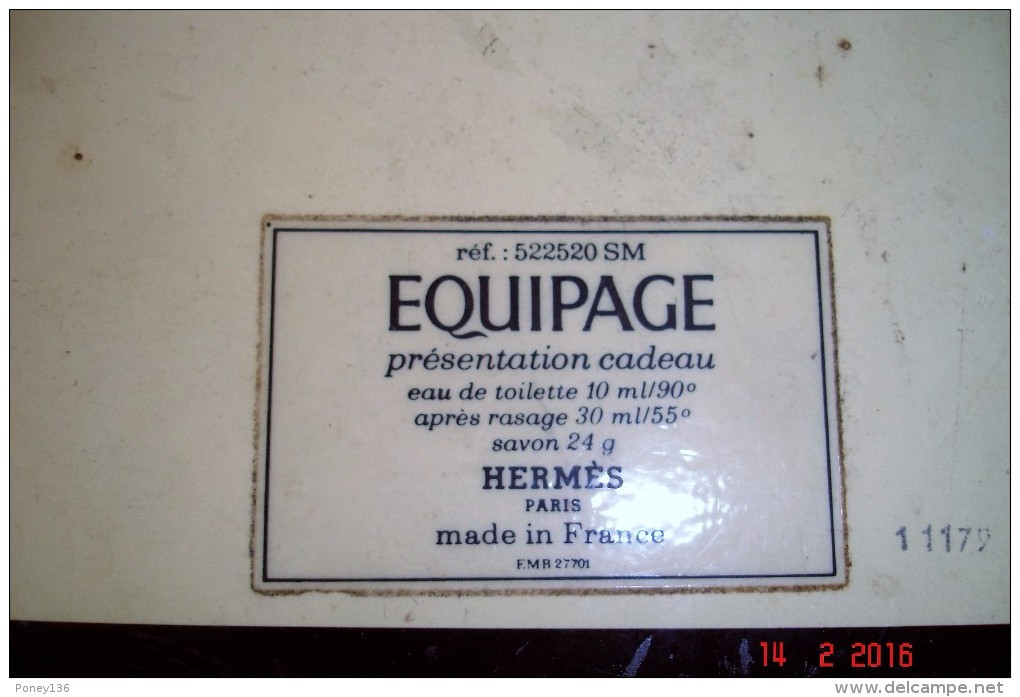 Coffret Equipage Hermes Eau De Toilette 10 Ml,après-rasage 30 Ml Savon 24 Grs 1981.Complet Non Touché. - Heer