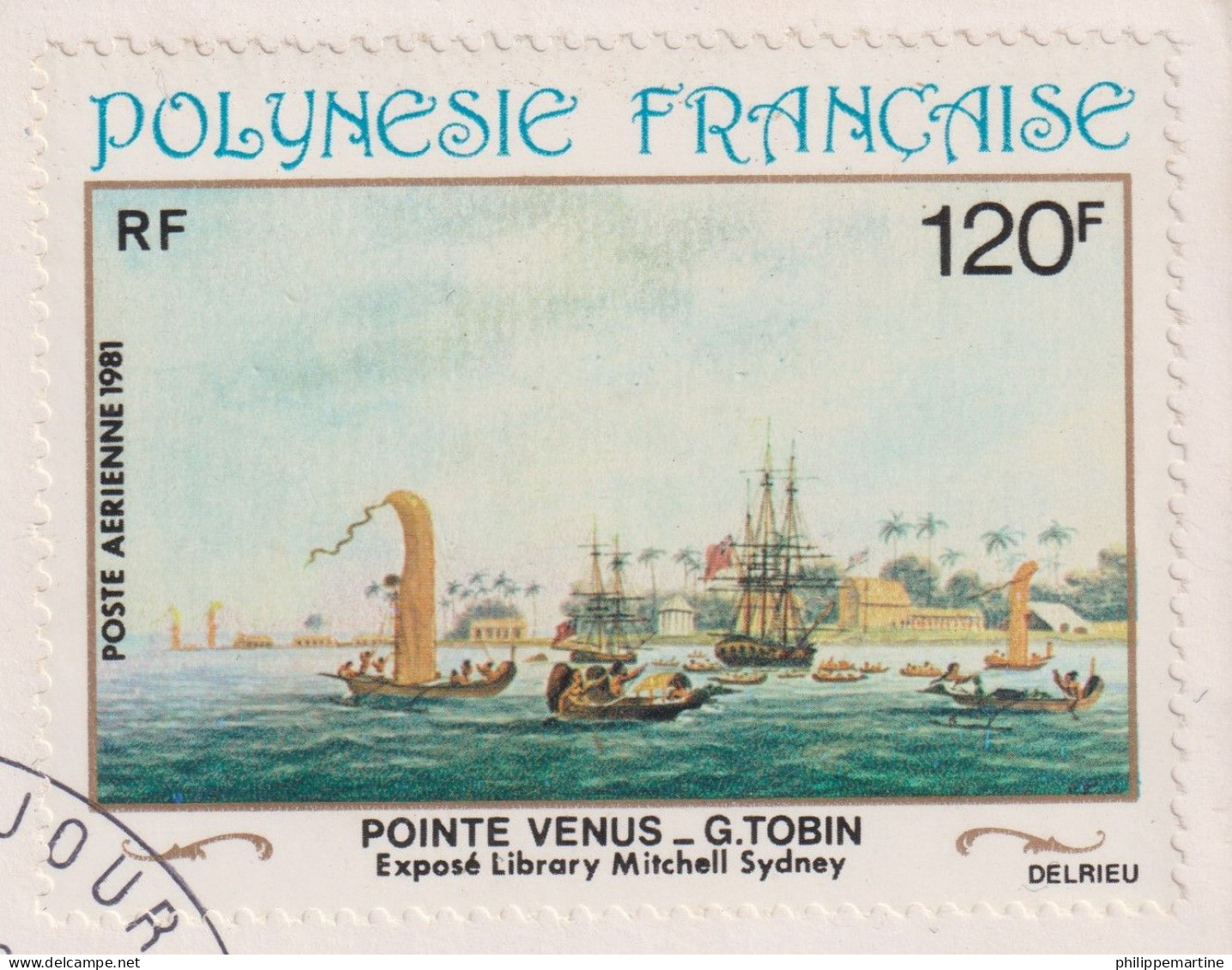Polynésie Française 1981 - Poste Aérienne YT 166 (o) Sur Fragment - Gebraucht