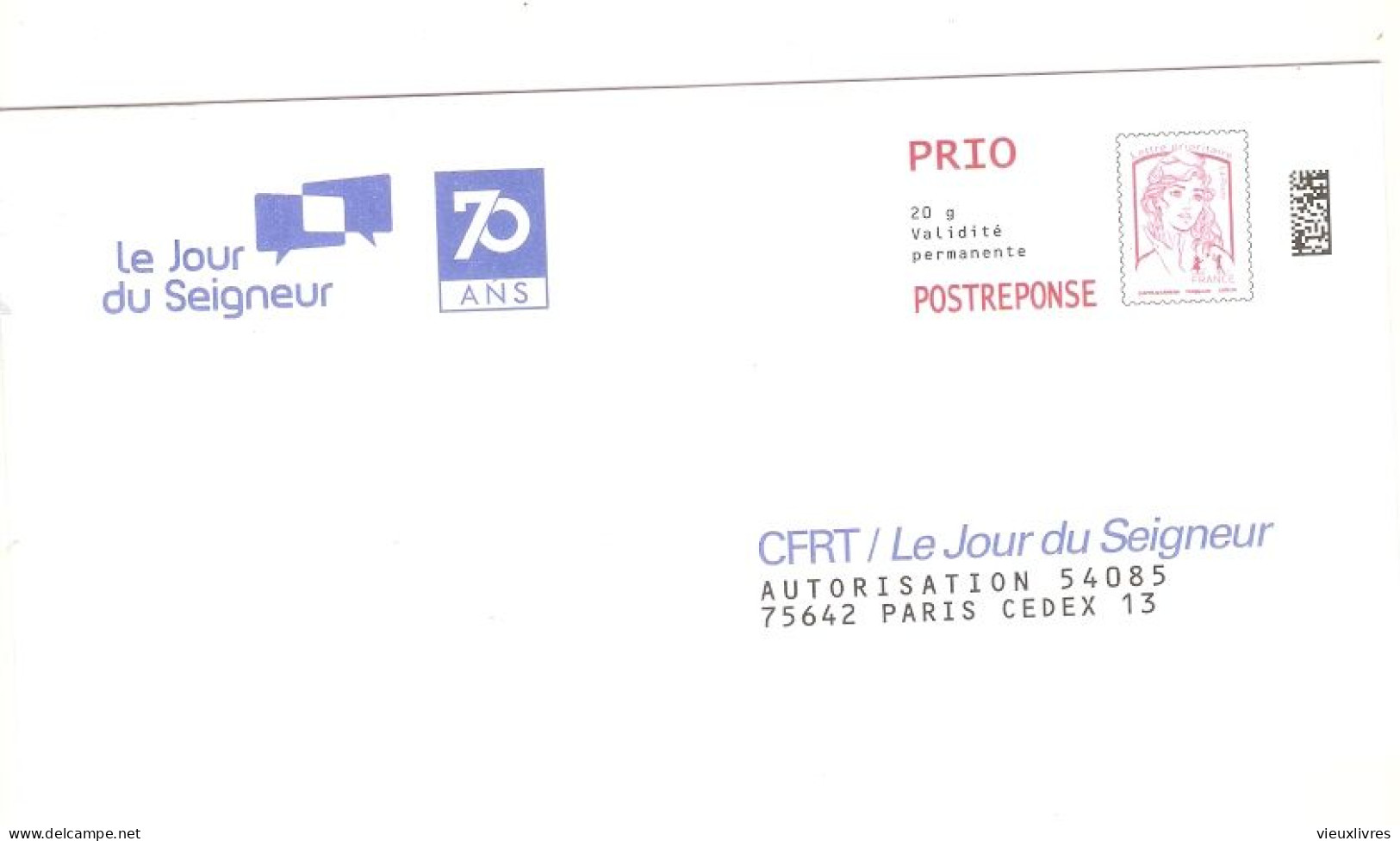 144375 CFRT Jour Du Seigneur Prêt-à-poster Ciappa Kawena Entier Postal PAP PRIO - Prêts-à-poster:Answer/Ciappa-Kavena