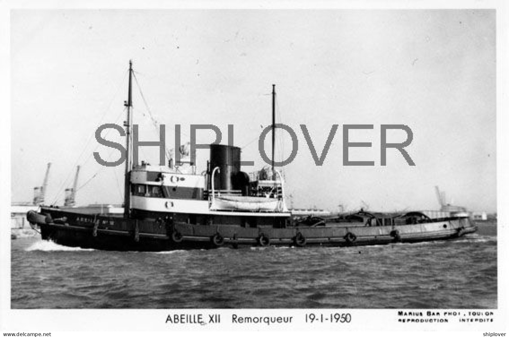 Remorqueur Français ABEILLE 12 - Carte Photo éditions Marius Bar - Bateau/ship/schiff - Schlepper