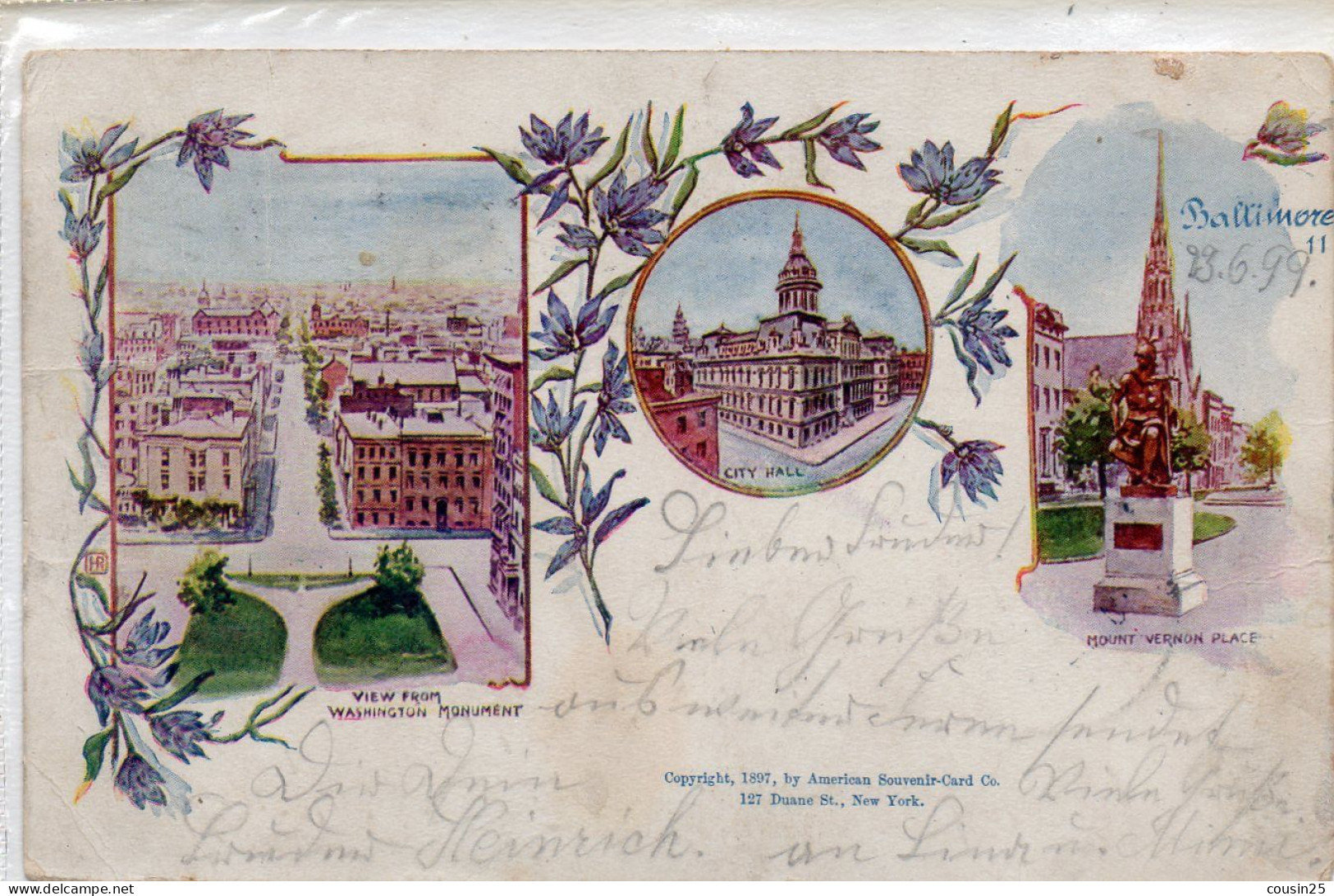 ETATS-UNIS - BALTIMORE - Mount Vernon Place - City Hall - Vizw From Washington Monument - Baltimore