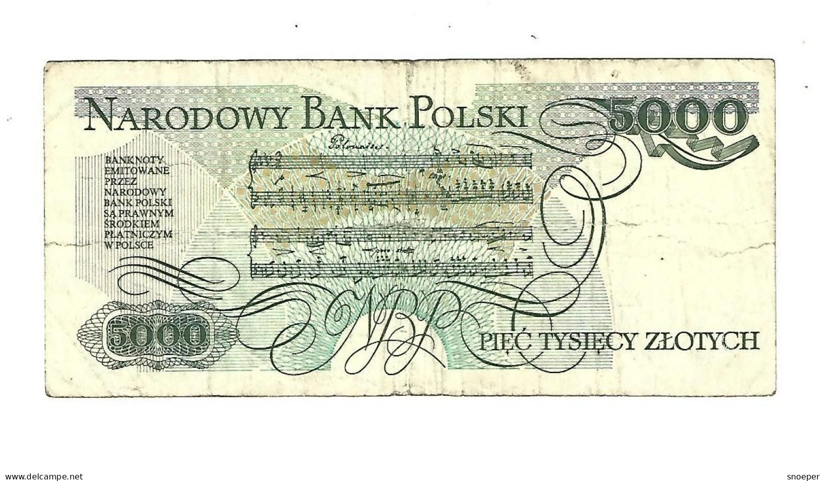 *polen 5000 Zlotych 1988    Vf 150c - Pologne