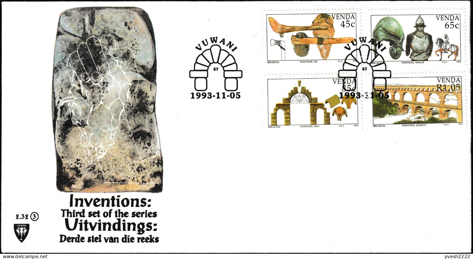 Afrique Du Sud Venda 1993 Y&T 261 à 264. FDC, Les Inventions. Outils Préhistoriques - Prehistory