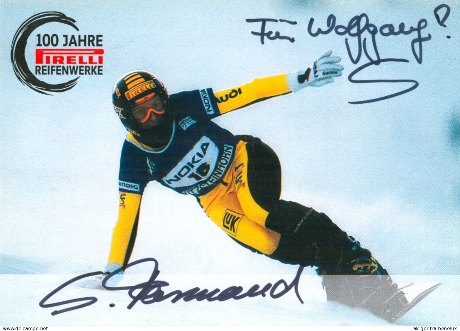 Autogramm 100 Jahre Pirelli Reifenwerke AK Snowboarderin Sandra Sandy Farmand St.Tönis Tönisvorst Snowboardcross Olympia - Autogramme