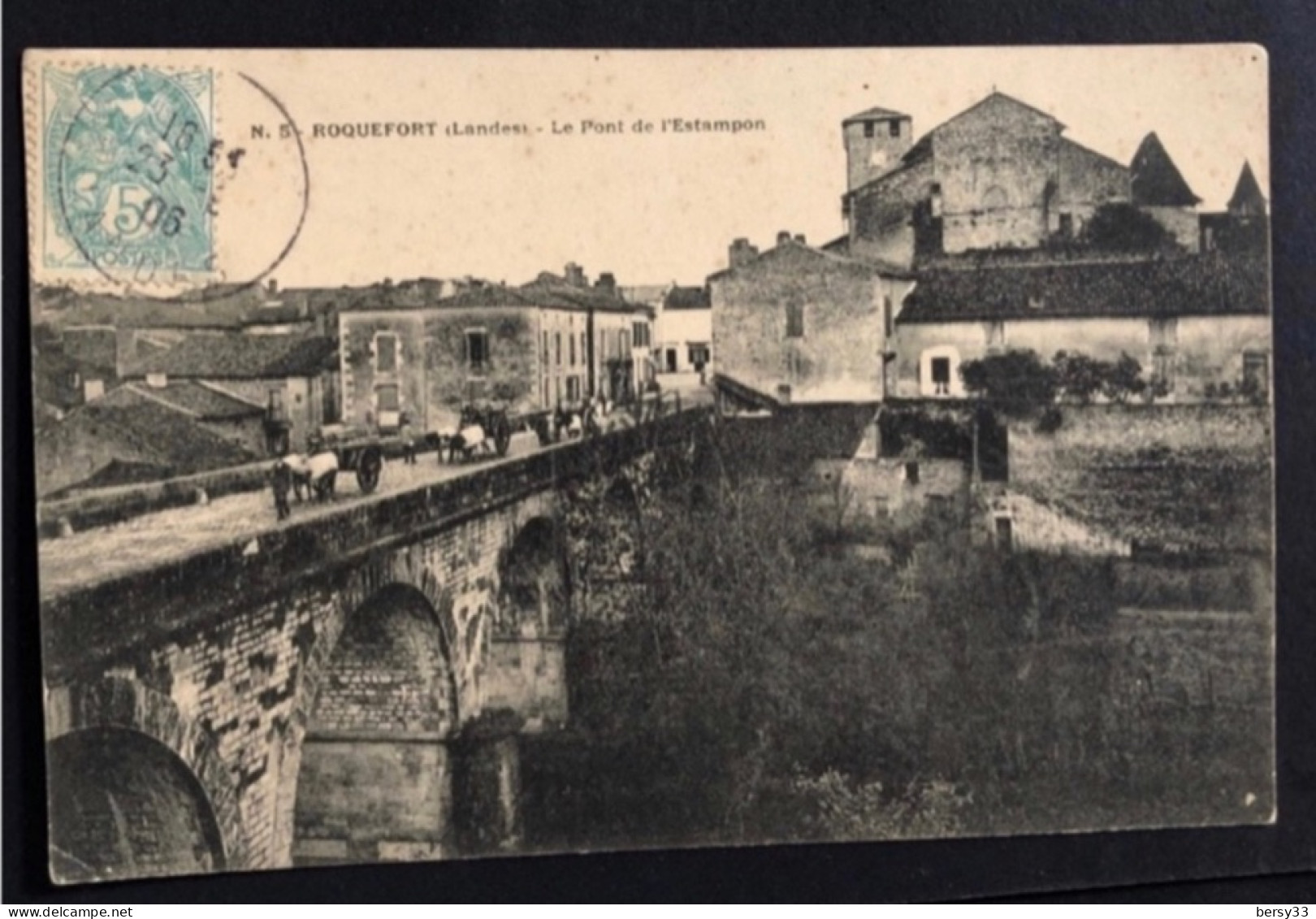 CPA 40 - ROQUEFORT (Landes)  - Le Pont De L’Estampon - Animée - Circ. 1906 - Roquefort