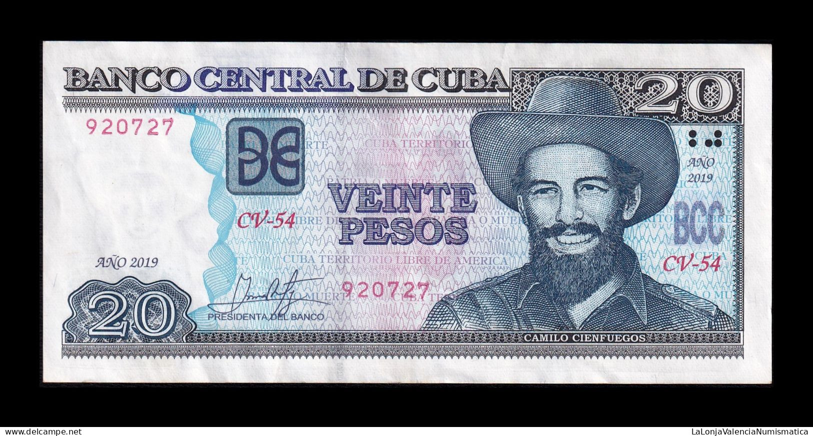 Cuba 20 Pesos Camilo Cienfuegos 2019 Pick 122 Ebc Xf - Kuba