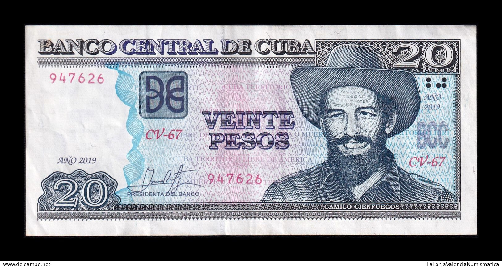 Cuba 20 Pesos Camilo Cienfuegos 2019 Pick 122 Ebc Xf - Cuba