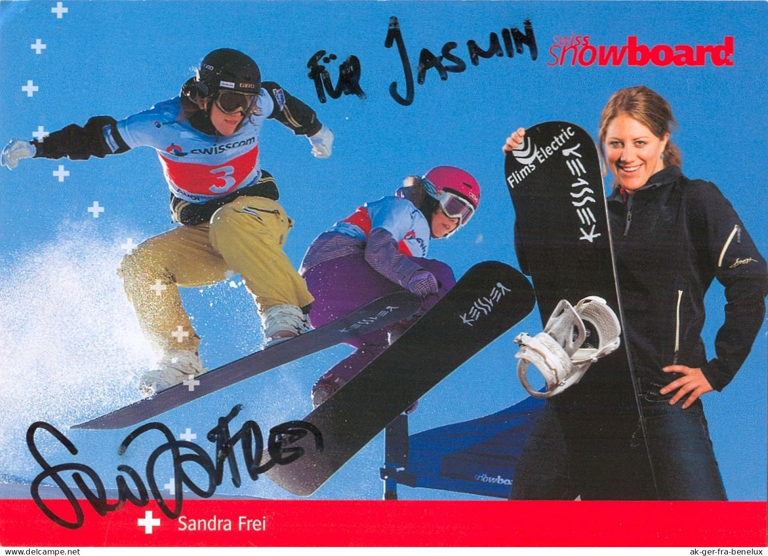 Autogramm AK Snowboarderin Sandra Frei Swissski 08-09 Schweiz Suisse Switzerland Svizzera Flims Imboden Graubünden - Sport Invernali