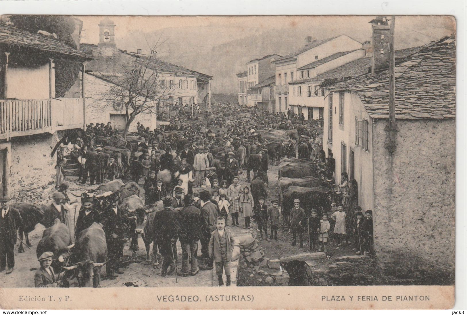 VEGADEO-ASTURIAS-OVIEDO-SPAGNA-PLAZA Y FERIA DE PIANTON-  23-4-1927 - Asturias (Oviedo)