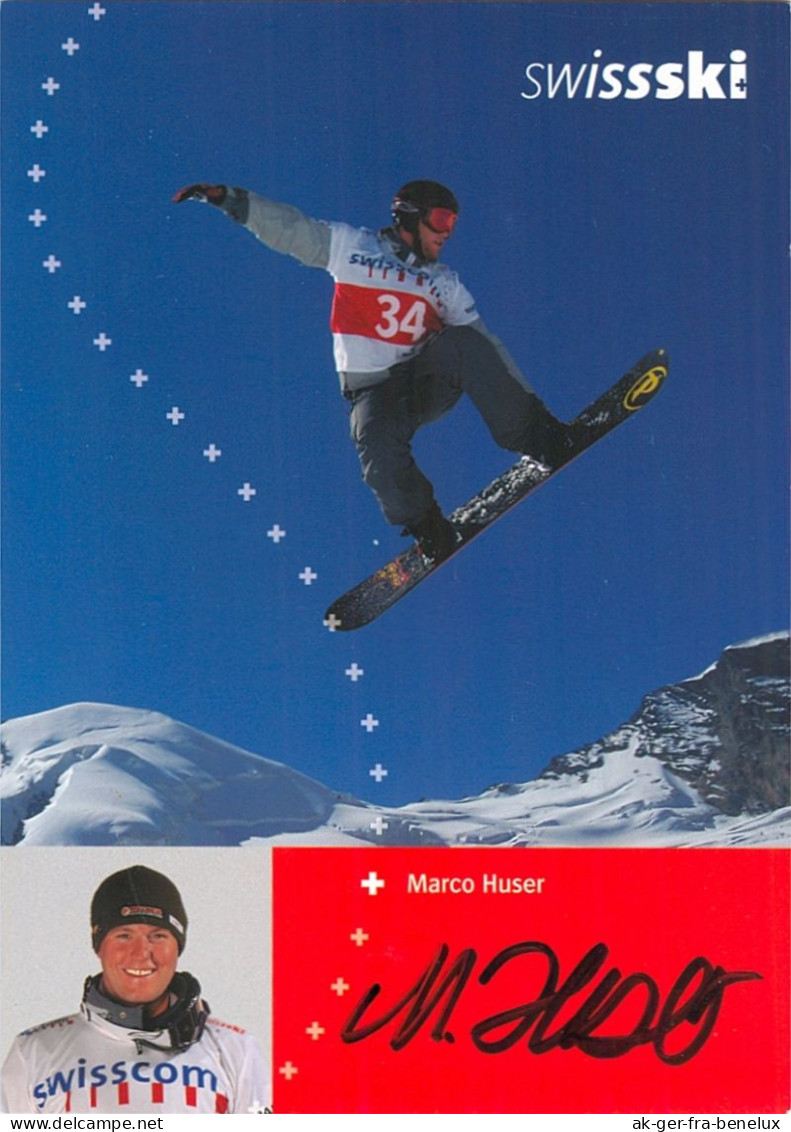 Autogramm AK Snowboarder Marco Huser Swissski 05-06 Leuggelbach Glarus Süd Suisse Switzerland Schweiz Olympia Sport - Autographes