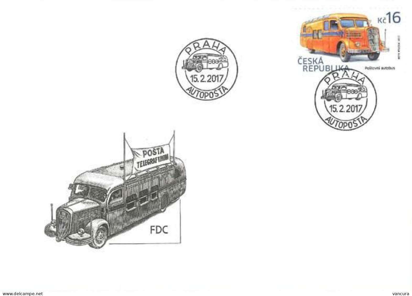 FDC 916 Czech Republic Post Bus 2017 - Busses