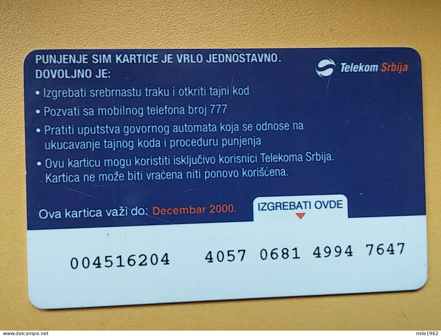 T-9 - SERBIA, TELECARD, PHONECARD,  - Autres - Europe