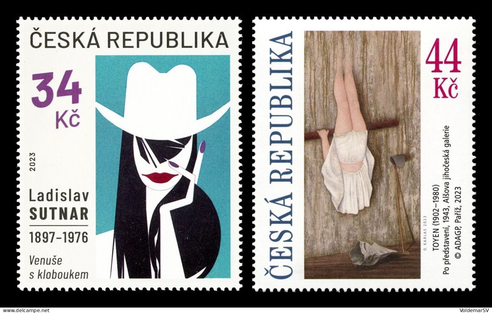 Czech Republic 2023 Mih. 1236/37 Painting. Venus By Ladislav Sutnar. After The Show By Toyen MNH ** - Nuevos