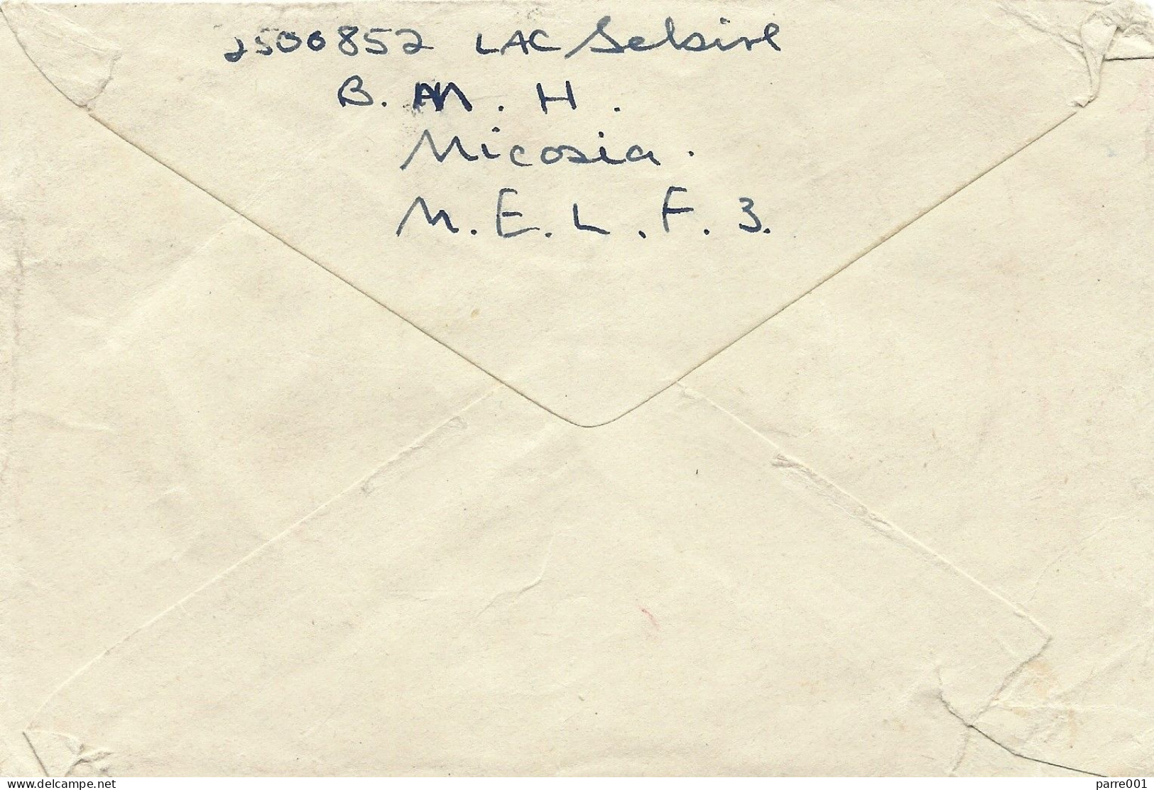 UK 1952 FPO 164 Nicosia Cyprus British Military Hospital MELF 3 Military Forces Cover - Briefe U. Dokumente