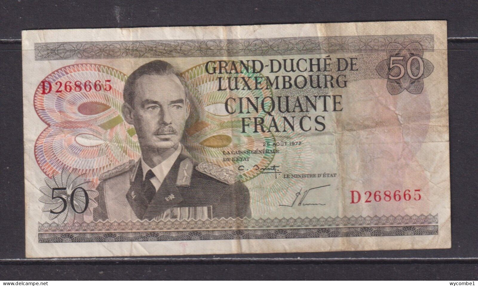 LUXEMBOURG - 1972 50 Francs Circulated Banknote - Lussemburgo