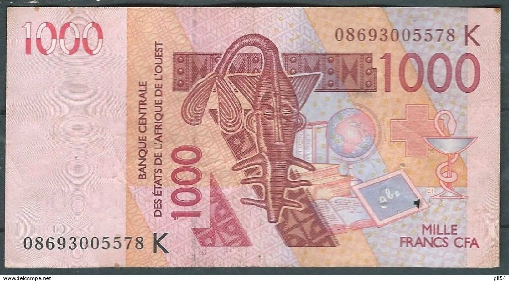 Billet  Banque Centrale De L'afrique De L'ouest  1000 Francs Cfa 2003 ( Voir Signature )  08693005578 K- Laura13902 - West African States