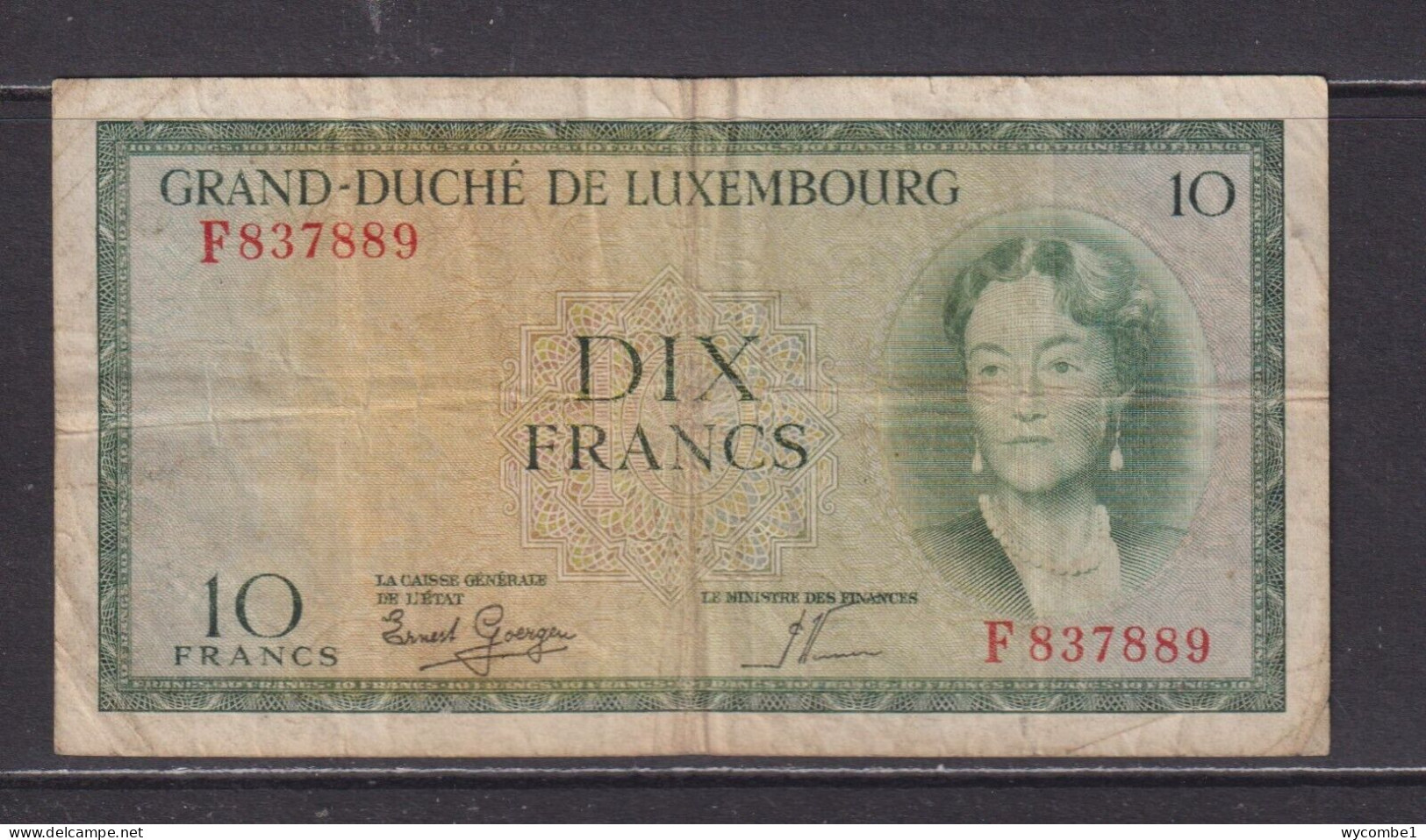 LUXEMBOURG - 1954 10 Francs Circulated Banknote - Luxemburg