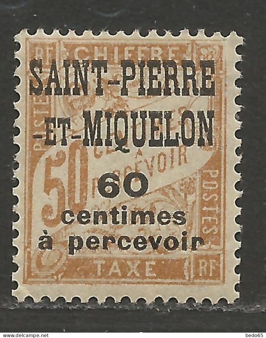 Saint Pierre Et Miquelon TAXE N° 17 NEUF* CHARNIERE / Hinge / MH - Segnatasse
