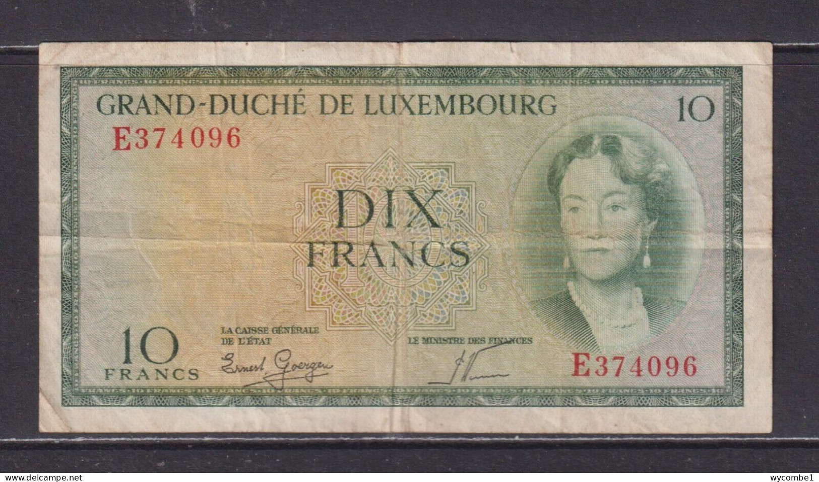 LUXEMBOURG - 1954 10 Francs Circulated Banknote - Luxembourg