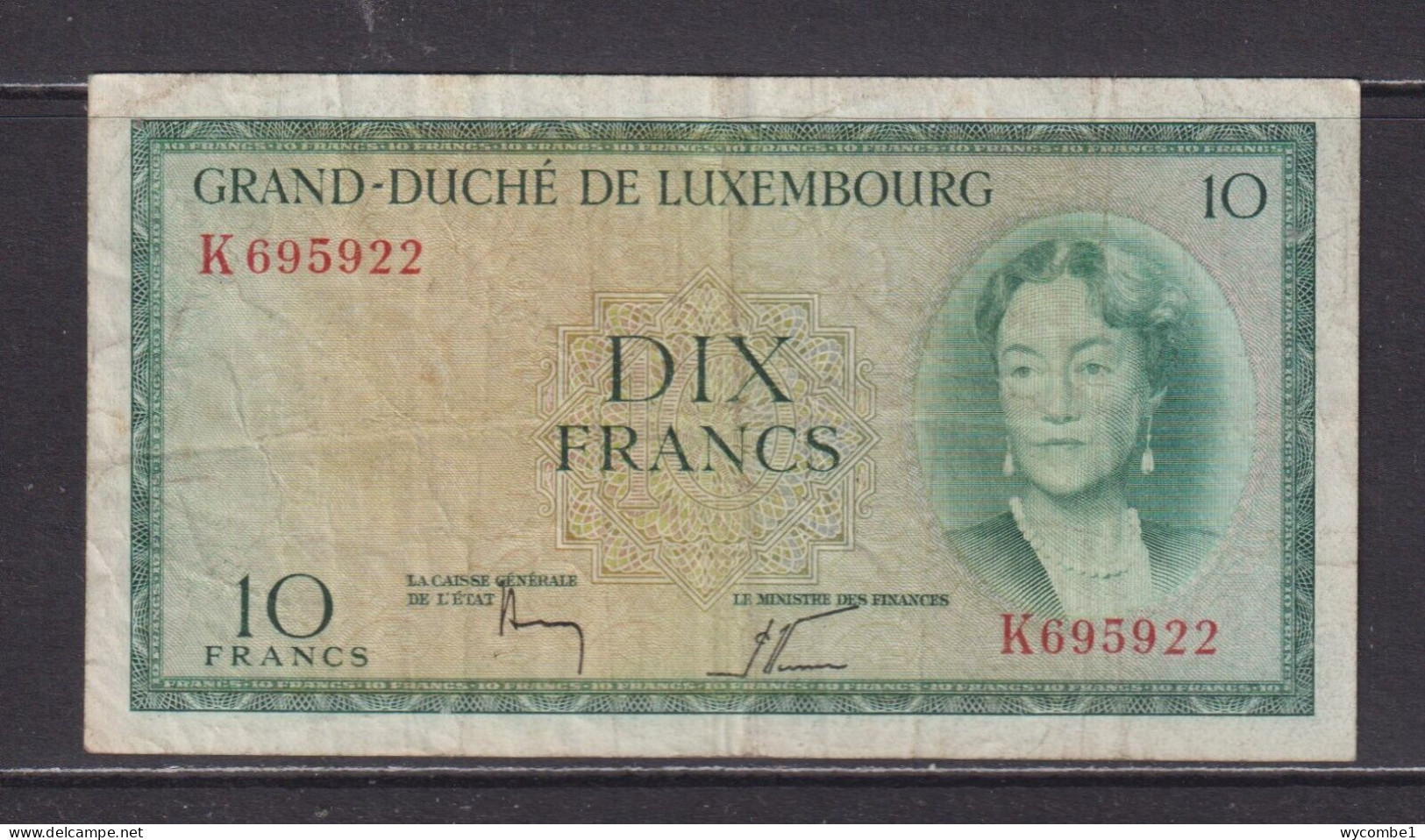 LUXEMBOURG - 1954 10 Francs Circulated Banknote - Luxemburg