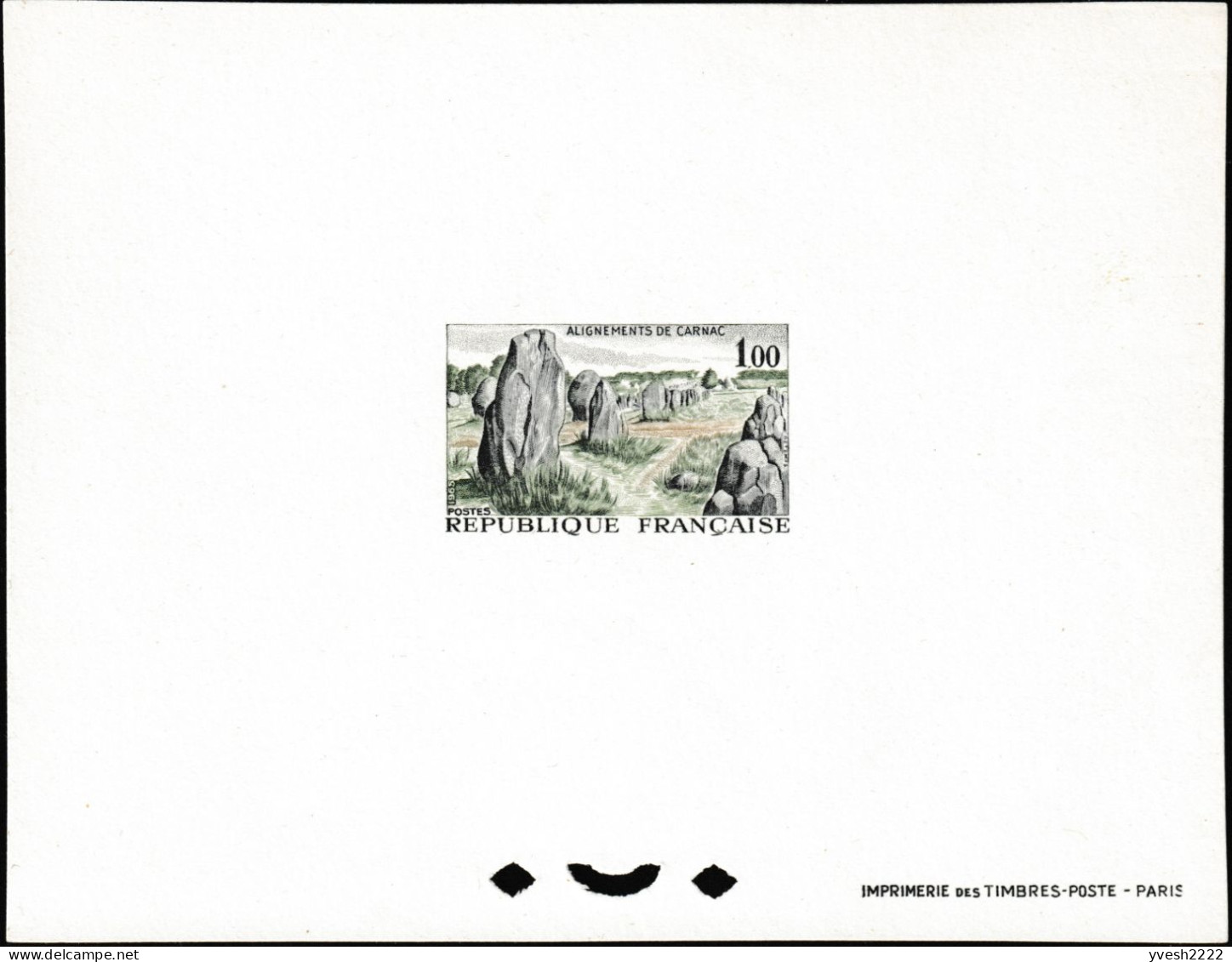 France Et Réunion 1965 Y&T 1440 Et 377. Feuillets De Luxe Avec Et Sans Perforations. Alignements De Carnac, Mégalithes - Prehistory