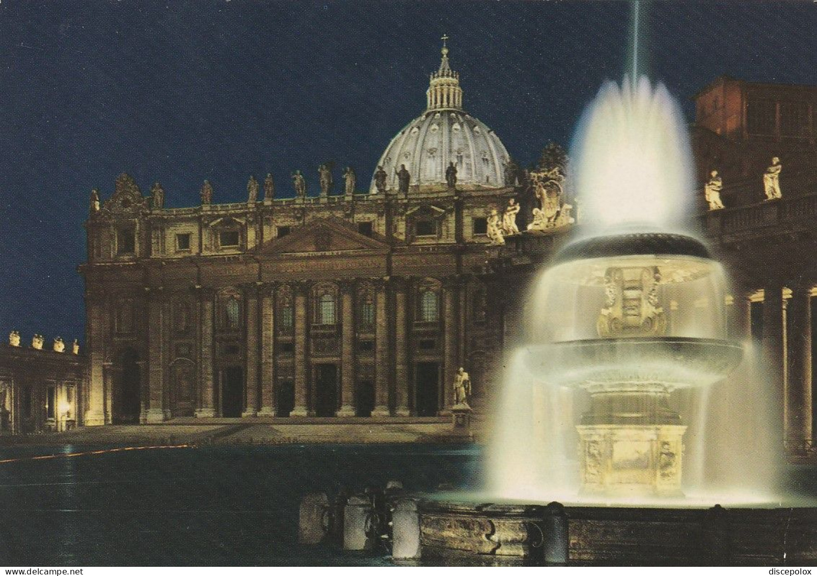 U5007 Roma - Piazza E Basilica San Pietro - Fontana - Notturno Notte Nuit Night Nacht Noche / Non Viaggiata - San Pietro