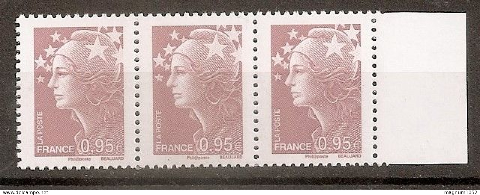 VARIETE BD X 3 N 4475 B ** -  TB DE GAUCHE SANS PHOSPHORE TENANT A PARTIELLE TENANT A UNE BANDE A DROITE EN BD - Unused Stamps