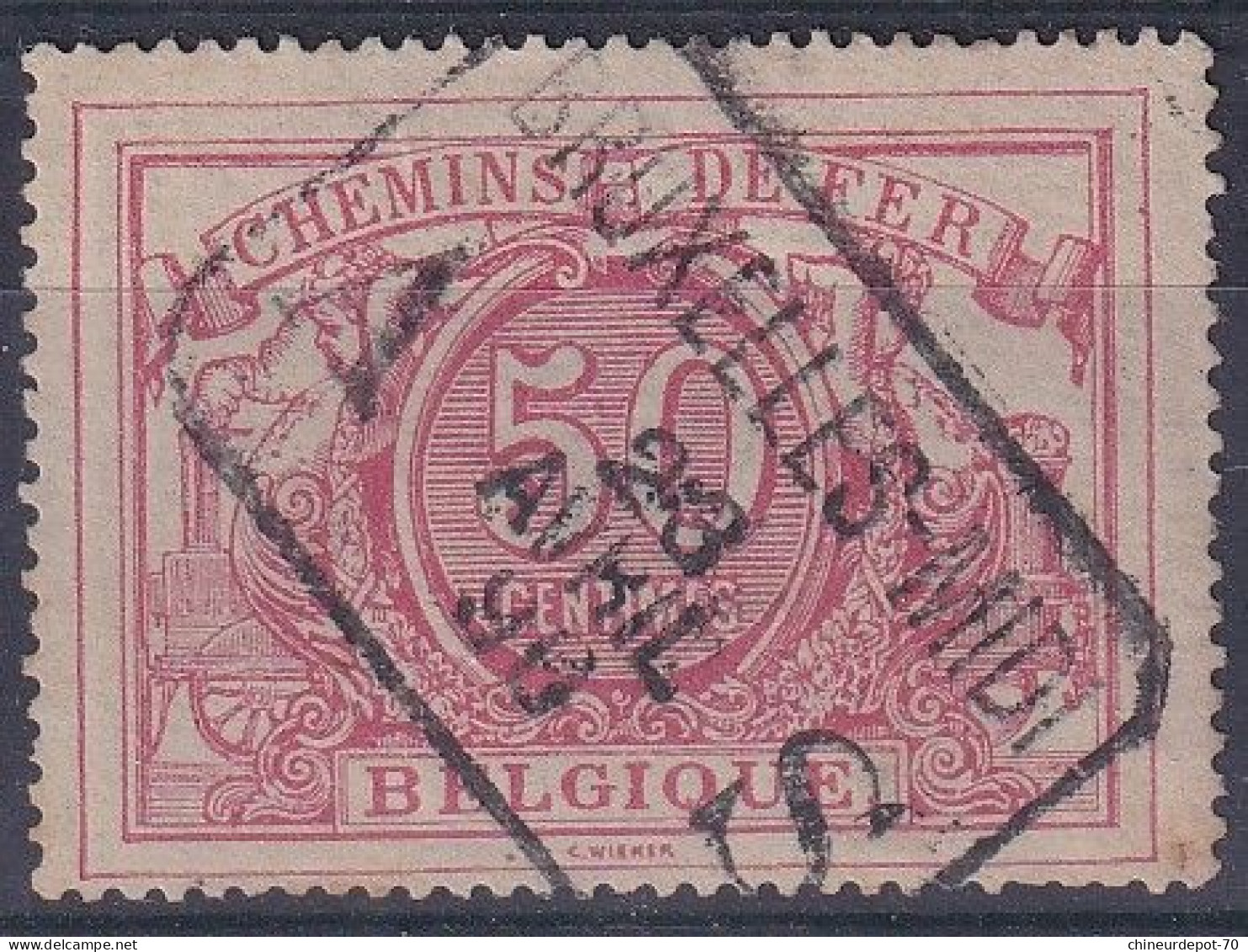 Timbres Belge Chemin De Fer Bruxelles-midi Le 23 Avril 1890 AS - Usados