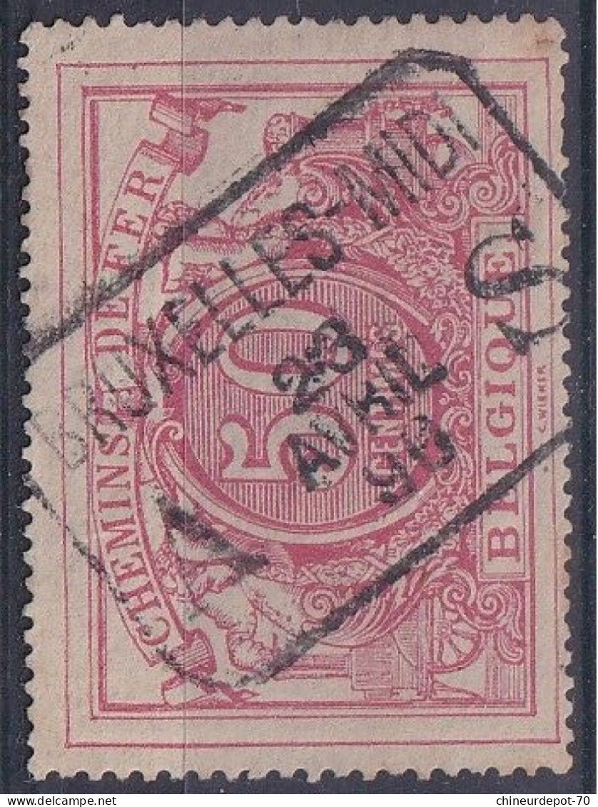 Timbres Belge Chemin De Fer Bruxelles-midi Le 23 Avril 1890 AS - Usados