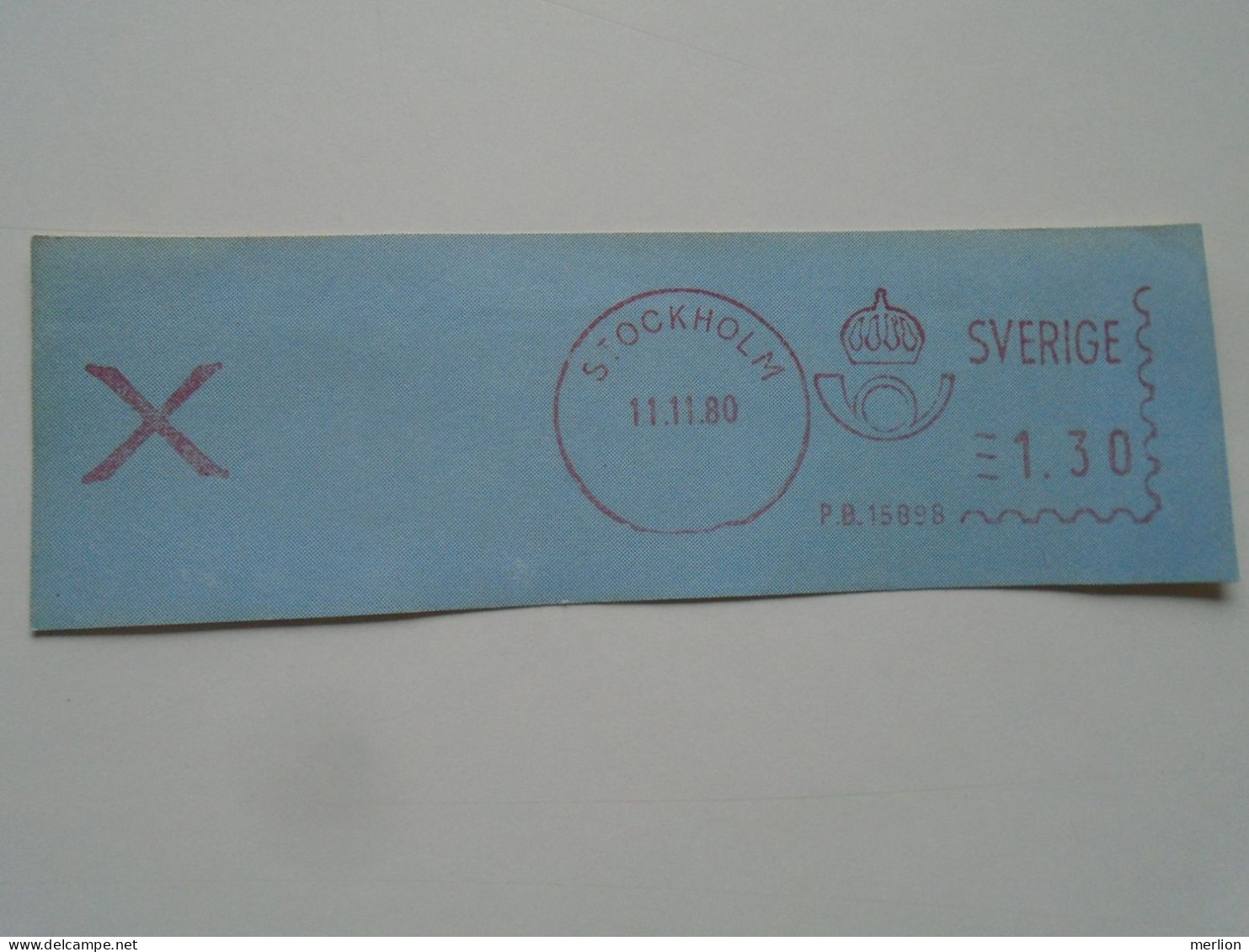 D200359 Red  Meter Stamp Cut- EMA - Freistempel  -1980    -Sweden  Stockholm - Timbres De Distributeurs [ATM]