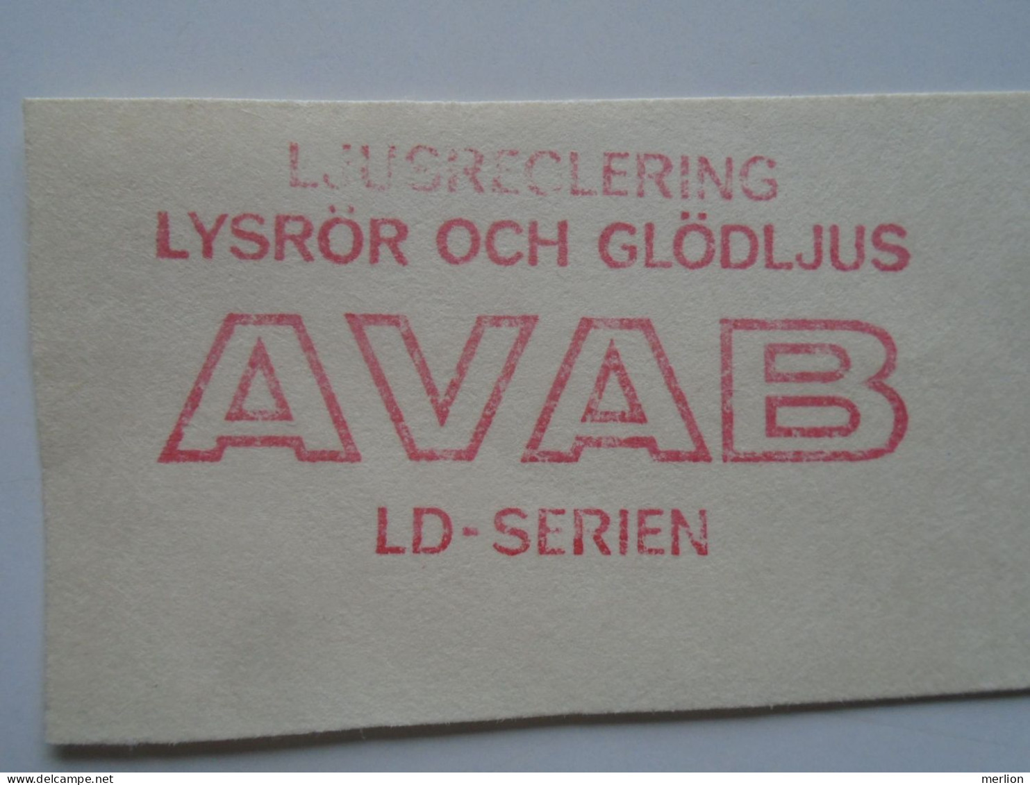 D200360  Red  Meter Stamp Cut- EMA - Freistempel  -1980  Göteborg    -Sweden    AVAB - Electro - Vignette [ATM]
