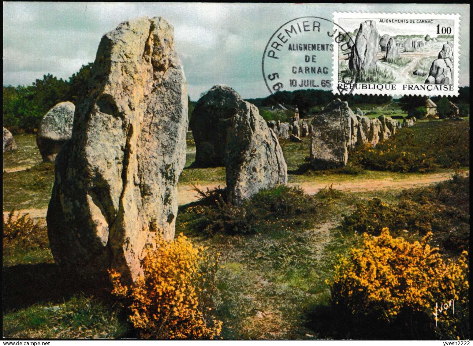 France 1965 Y&T 1440. Carte Maximum. Alignements De Carnac, Mégalithes, Dolmens Et Menhirs - Prehistory