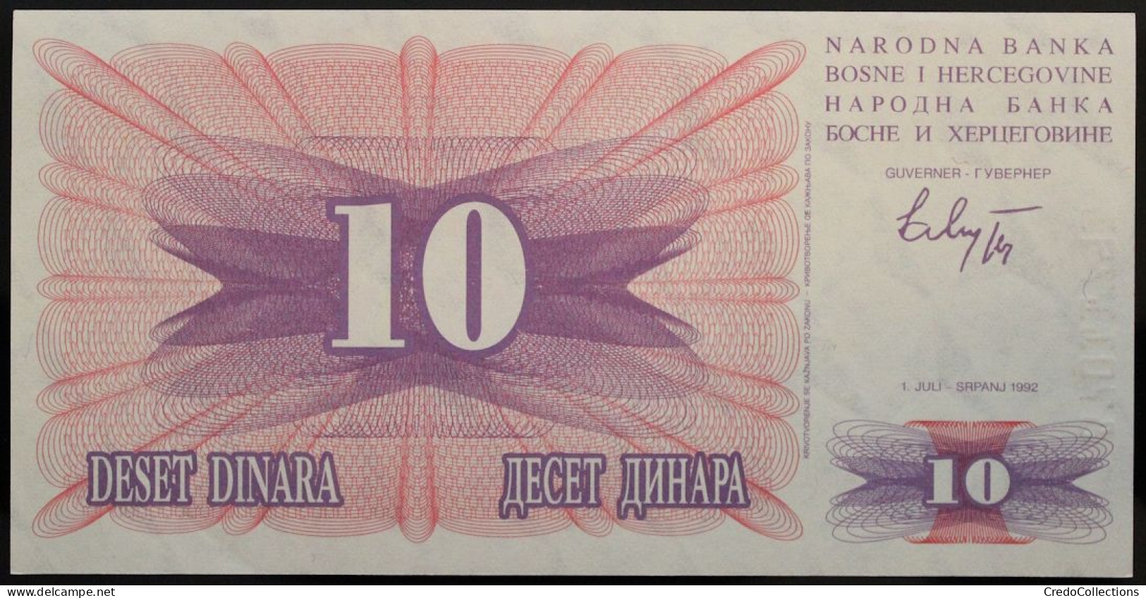 Bosnie-Herzégovine - 10 Dinara - 1992 - PICK 10a - NEUF - Bosnia And Herzegovina