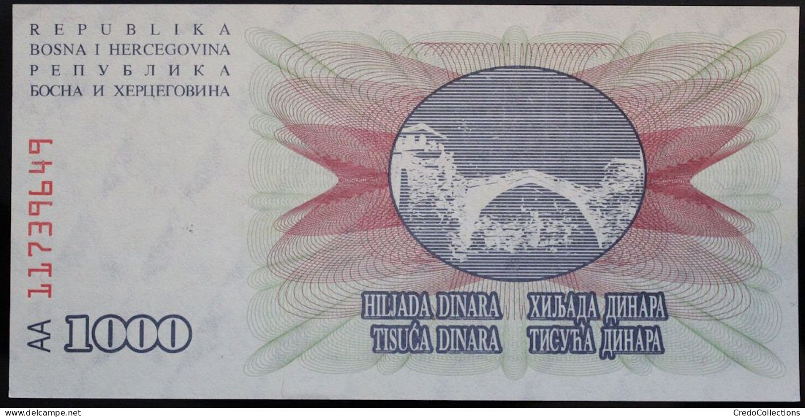 Bosnie-Herzégovine - 1000 Dinara - 1992 - PICK 15a - NEUF - Bosnie-Herzegovine
