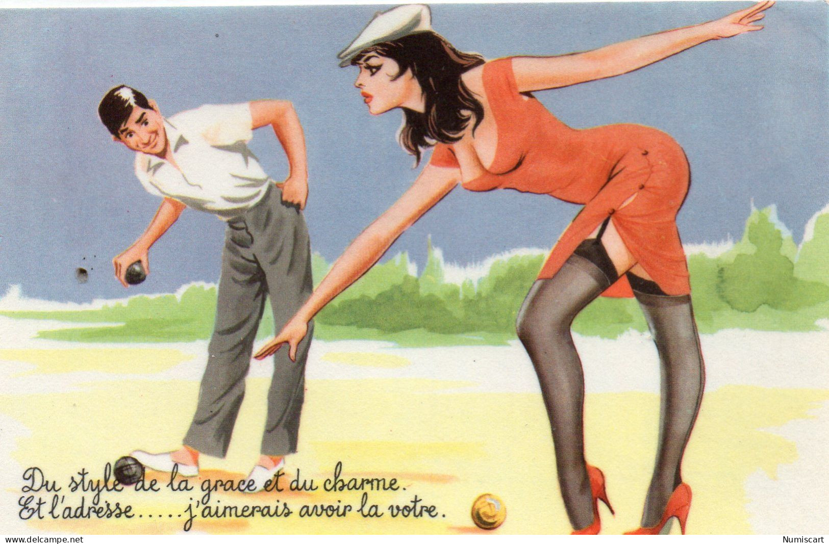 Pétanque Sports Boules Joueurs De Boules Jeu De Boules Humour Fanny Pin-Up - Bowls