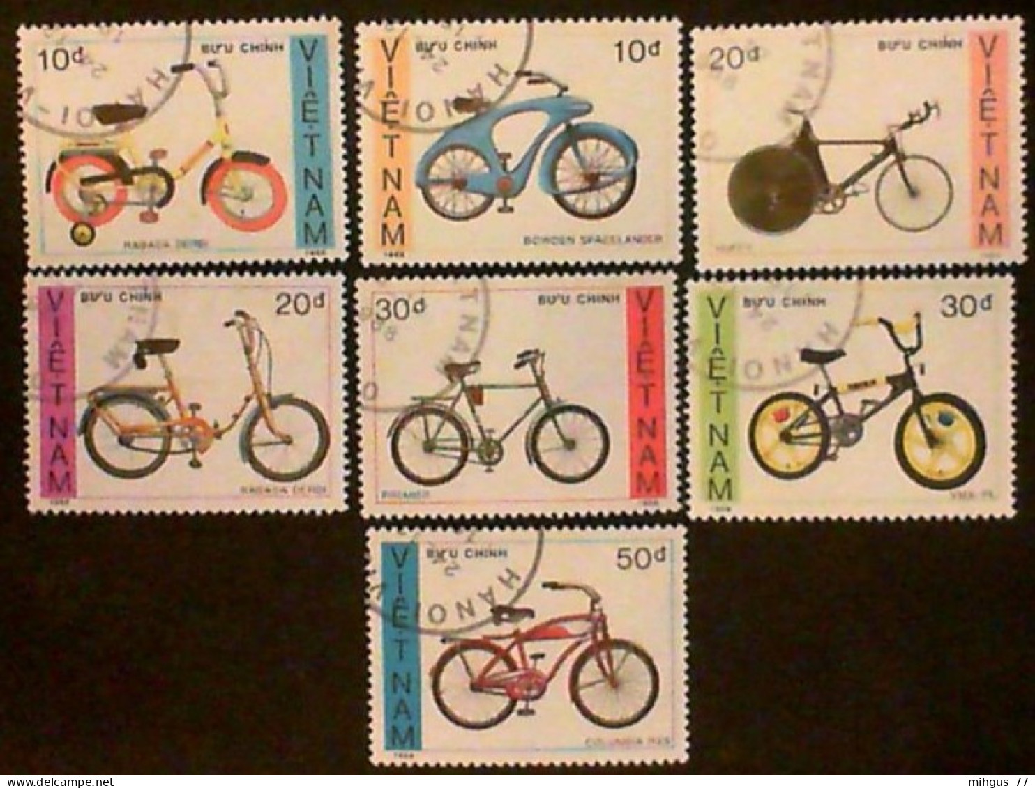 VIETNAM Many Transports Used Stamps - Vélo